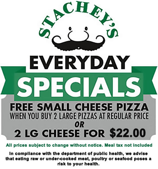 Stachey's Olde-Time Pizzeria - Everyday pizza specials